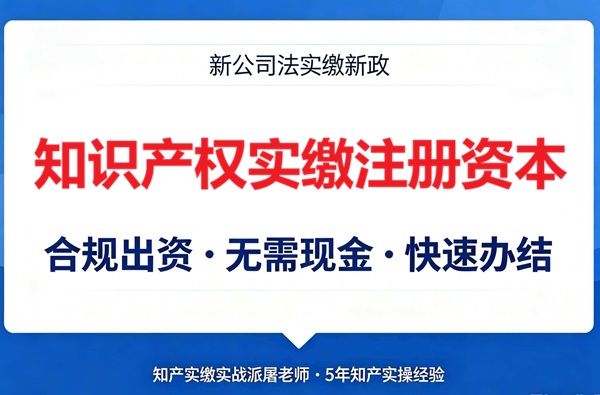 知识产权实缴注册资本解决方案